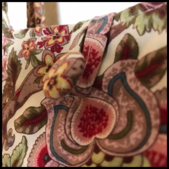 Victorian Floral Style Print Cotton Shoulder Bag - Picture 3 of 12